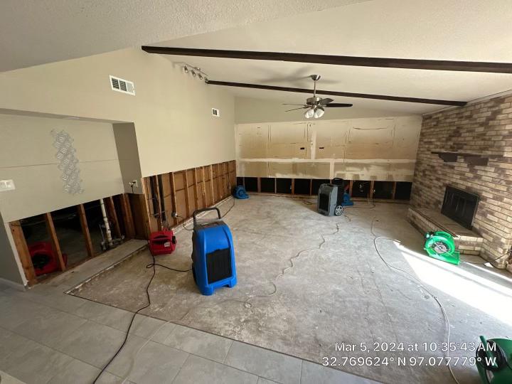 Casabianca Remodeling providing Texas home remodeling services with interior renovation and water damage repair in a living room